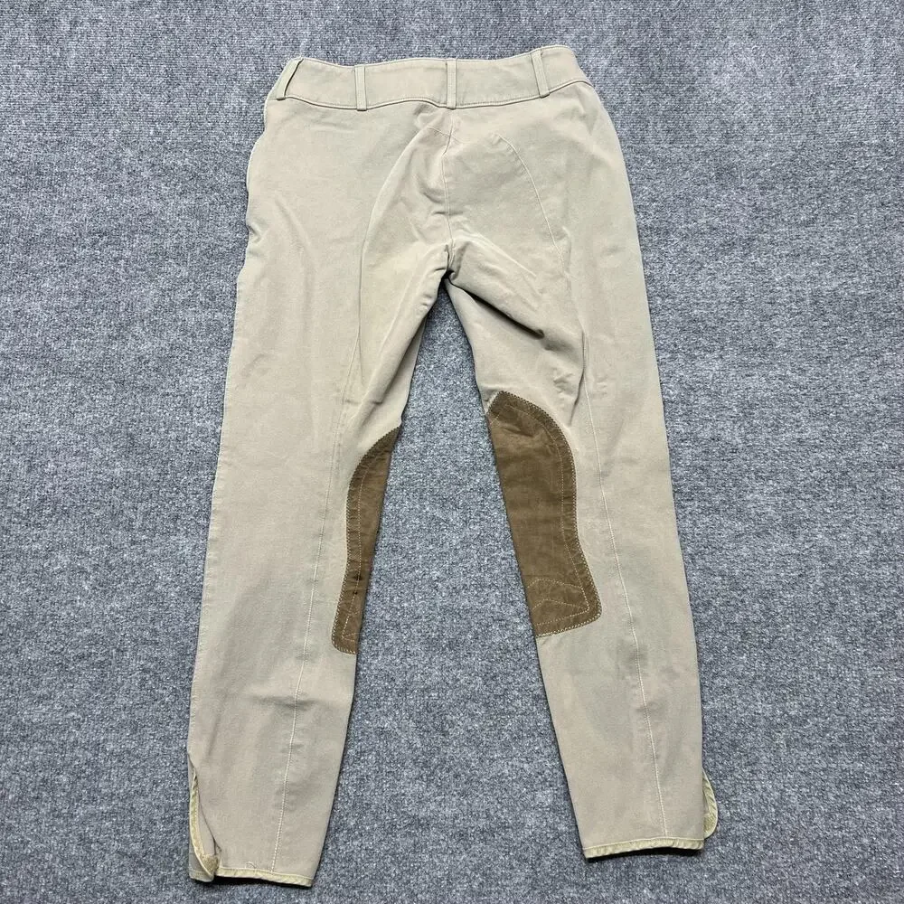 The Tailored Sportsman Pants Womens 26 Beige Riding Knee Patch Breeches Made USA